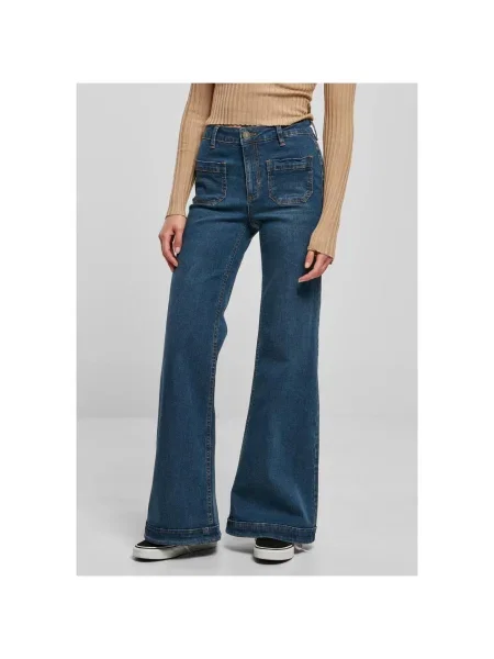 Blugi evazați Urban Classics albastru