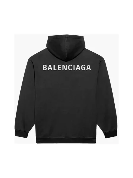 Bluza z kapturem Balenciaga z logo czarna