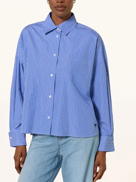 Weekend Max Mara Košilová Halenka Ovatta modrá / tmavě modrá bílá