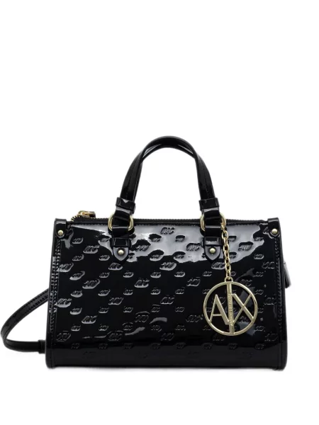 Geantă Armani Exchange cu autograf negru