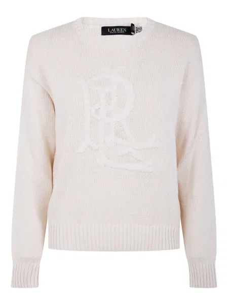 Pulover Lauren Ralph Lauren cu broderie alb