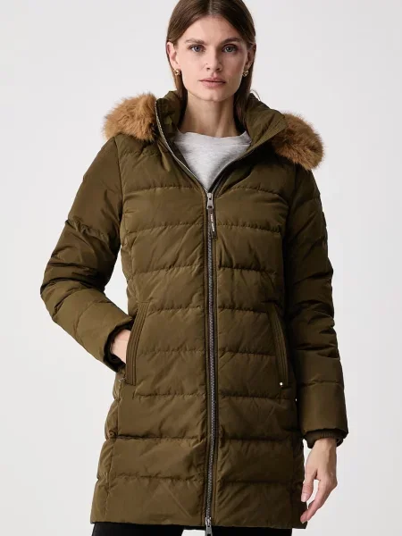 Tommy Hilfiger geacă cu puf pentru femei verde