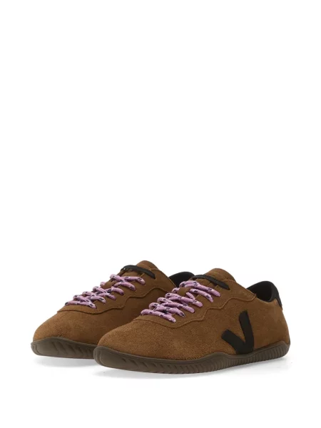 Sneakerși Veja cu șireturi din dantelă maro