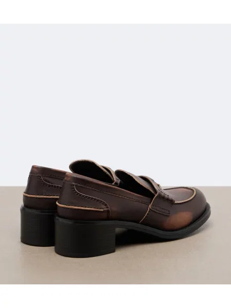 Pantofi cu toc Miu Miu din piele maro