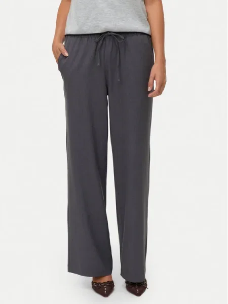 Vero Moda Текстилни панталони Milly Wide Leg сив