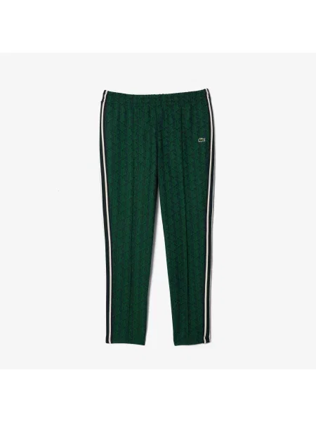 Lacoste Spodnie Dresowe Paris Monogram Jacquard brązowe