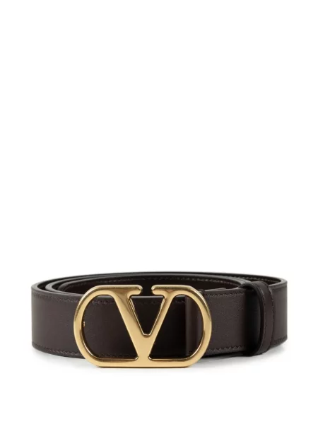 Cu centură curea Valentino Garavani din piele maro