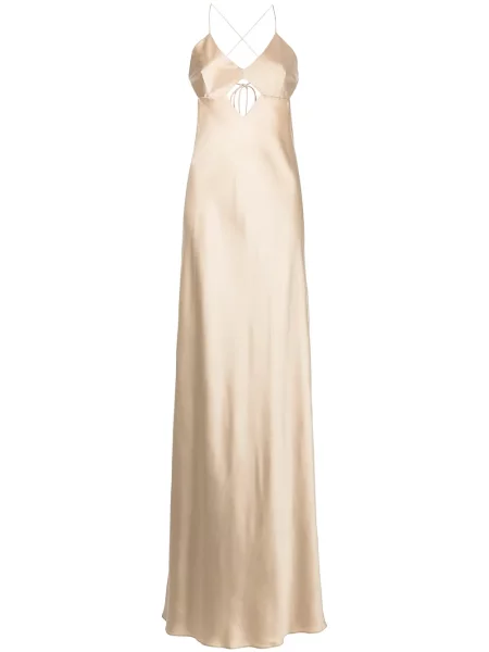 Rochie Michelle Mason de mătase auriu