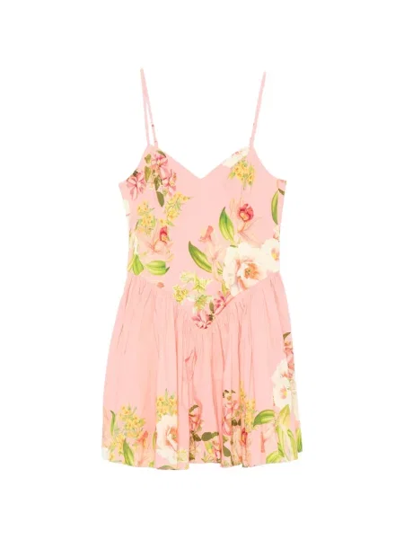 Rochie mini Hemant And Nandita cu model floral cu imagine roz