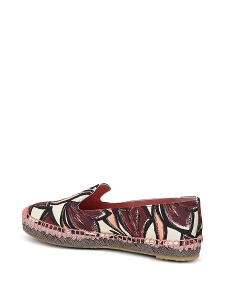 Espadrile Ferragamo cu model floral cu imagine roșu
