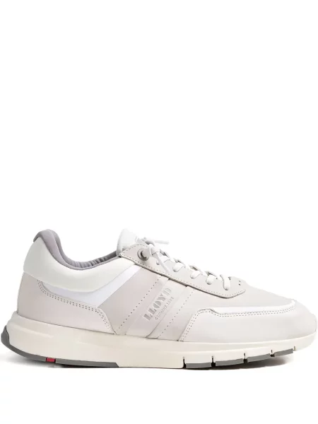 Sneakerși Lloyd cu șireturi din dantelă alb