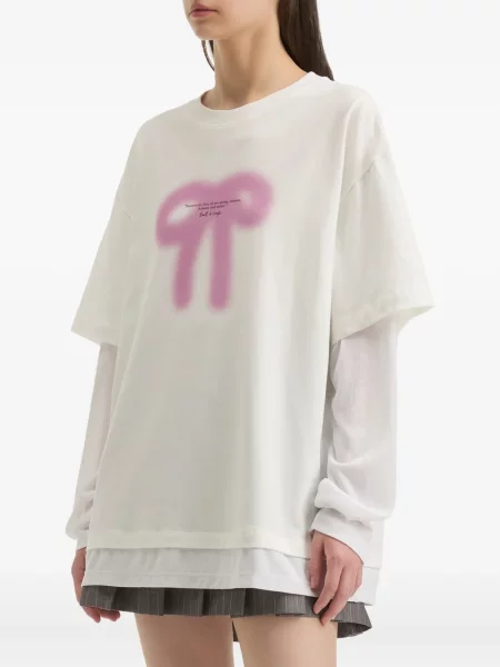 Tricou Tout A Coup cu funde alb