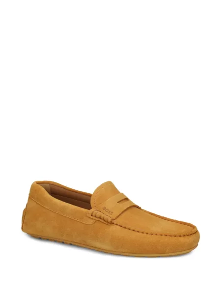 Pantofi loafer Boss din piele de căprioară galben