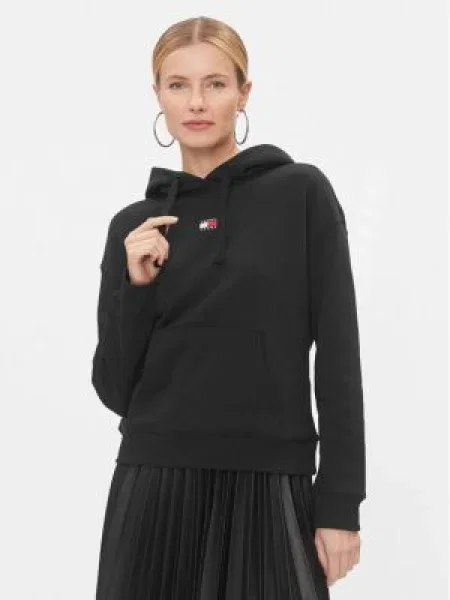 Hanorac cu glugă Tommy Jeans negru