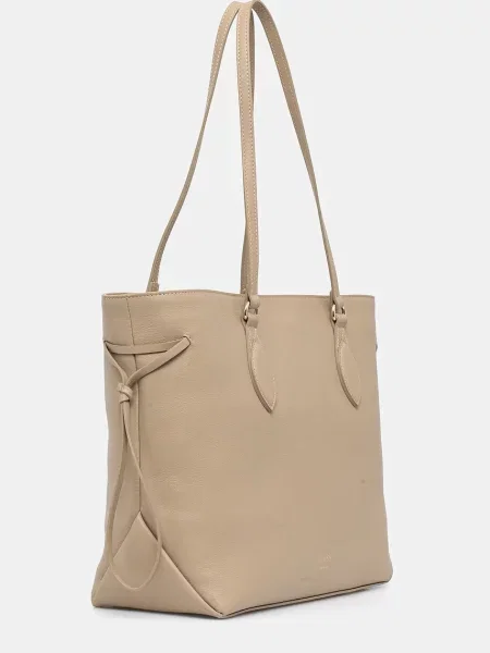 Guess geantă de piele FLORENCE bej