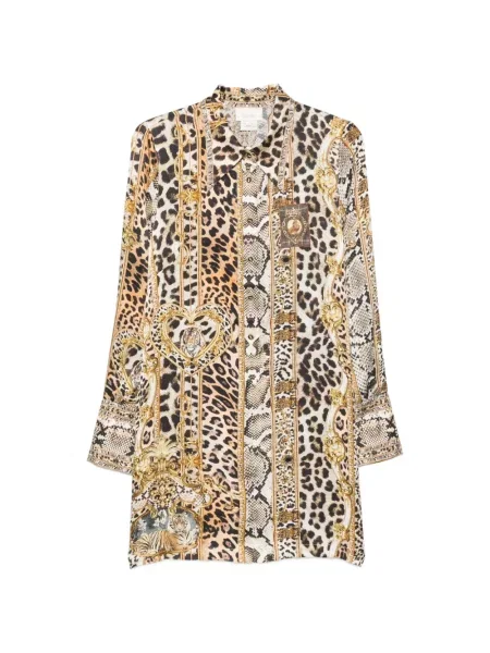 Rochie mini Camilla de mătase cu imagine