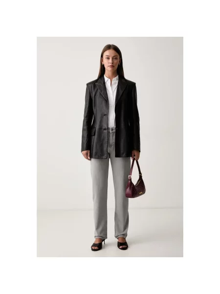 Jeansy straight leg Trussardi szare