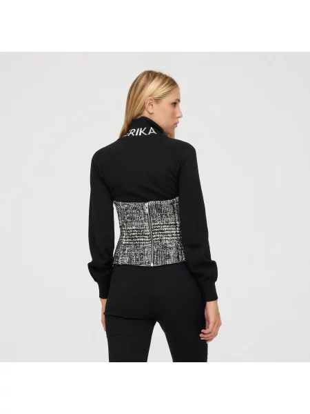 Sweter Erika Cavallini w kratę czarny