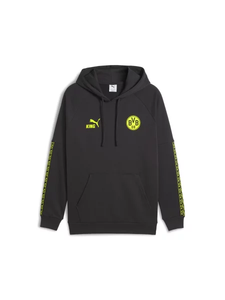 Bluza z kapturem Borussia Dortmund KING PUMA szara