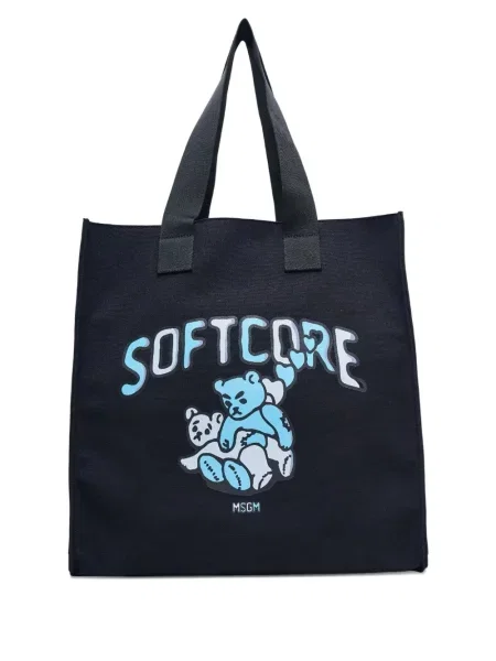 Geantă shopper Msgm cu imagine negru