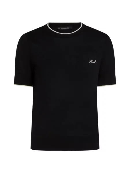 Tricou Karl Lagerfeld de lână negru