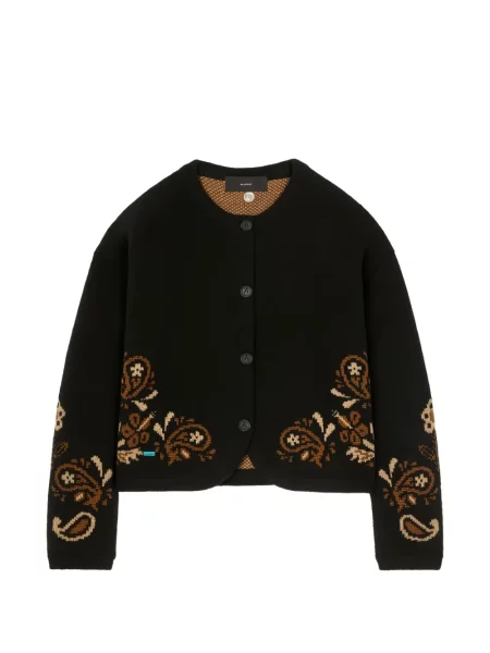 Cardigan Alanui tricotate cu model paisley negru