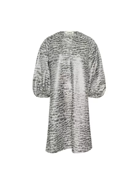 Sukienka midi Soaked In Luxury żakardowa do kolan garniturowa szara