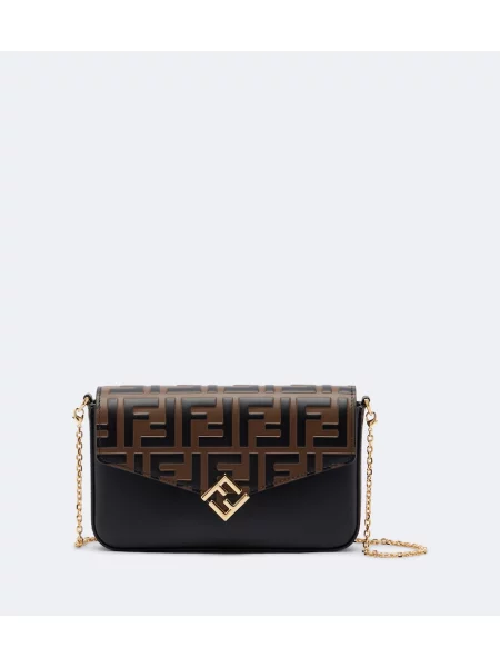 Colier Fendi din piele negru