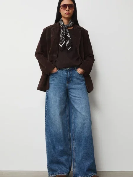 Medicine jeansy wide leg niebieskie