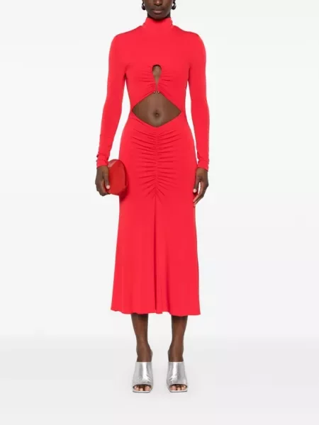 Rochie midi Nissa până la genunchi de costum roșu