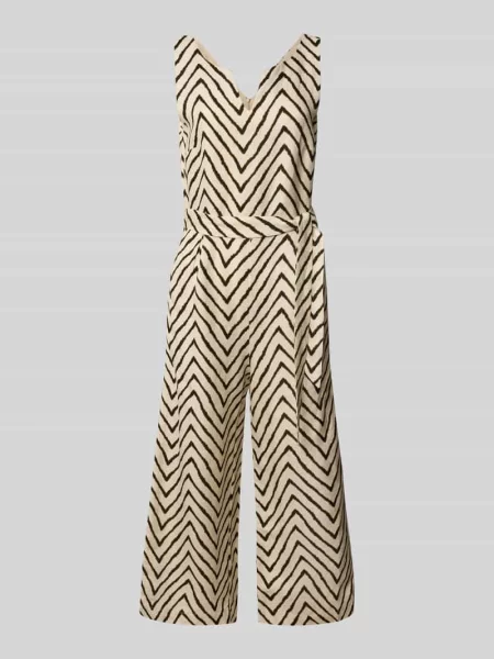 Kombinezon o kroju regular fit z wiązanym Tom Tailor beżowy