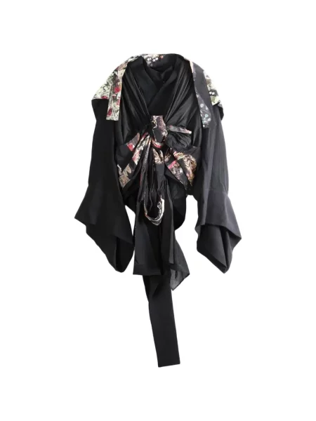 Geacă Yohji Yamamoto cu imagine drapată negru