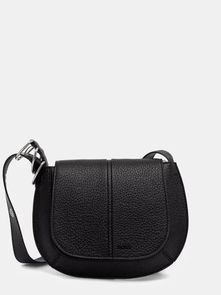 BOSS geantă crossbody pentru femei cu imitație de piele CLARICE SADDLE negru