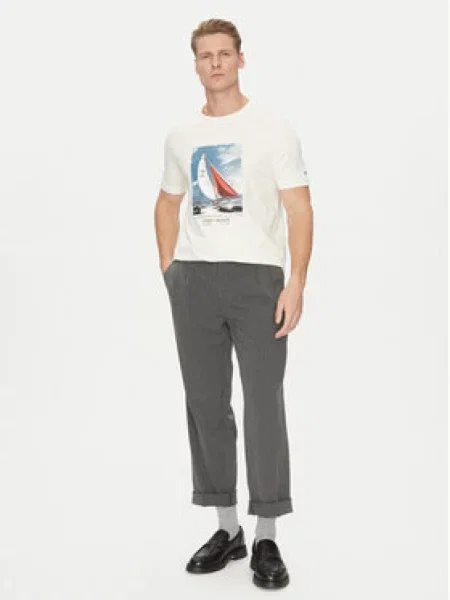 Tričko Tommy Hilfiger s potiskem béžové