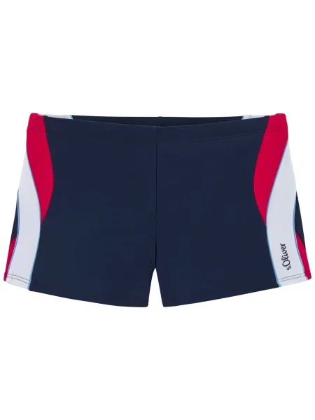 S.Oliver Șorturi de baie albastru marin / roșu / murdar alb