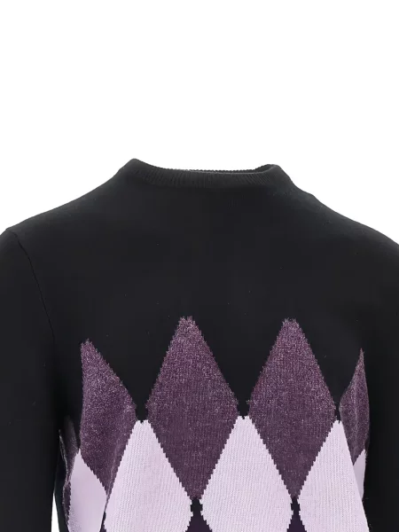 Pulover Ballantyne din cașmir cu model argyle negru