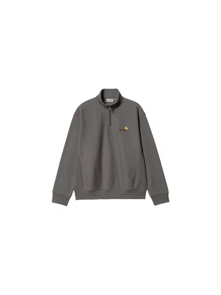 Carhartt WIP bluza Half Zip American Script z aplikacją szary