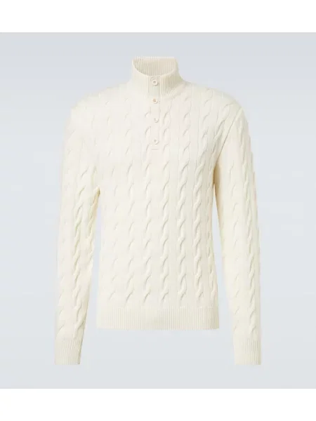 Pulover Ralph Lauren Purple Label din cașmir alb