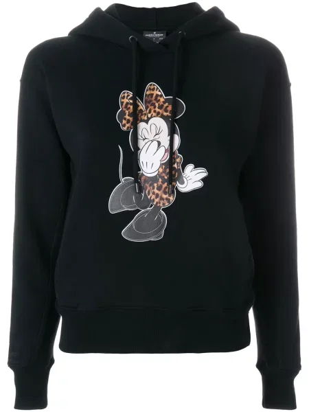 Hanorac cu glugă County Of Milan cu model leopard negru