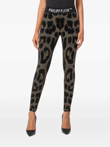 Leggings Philipp Plein cu imagine cu model leopard negru