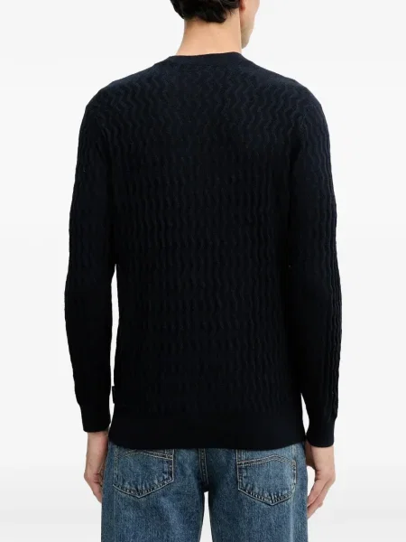 Pulover Armani Exchange cu decolteu în U albastru