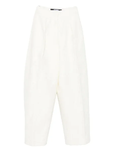 Pantaloni Jacquemus din tweed alb