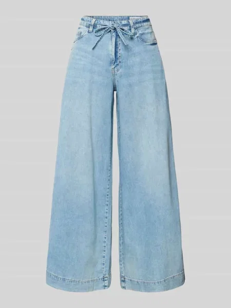 Jeansy z szerokimi nogawkami w kroju regular fit z czystej bawełny model AISA' Vero Moda niebieskie