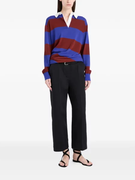 Top Proenza Schouler cu dungi drapat albastru