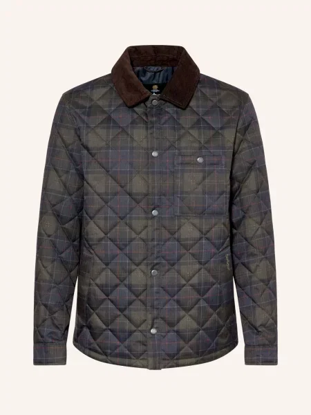 Barbour Prošívaná Bunda tmavě zelená / tmavě / tmavě modrá červená