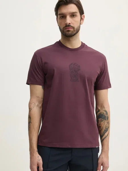 Тениска BALR. с принт бордо