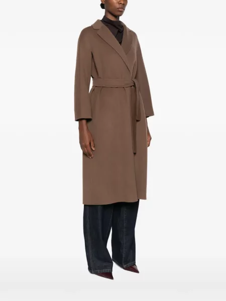 Cu centură palton 's Max Mara cu rever maro