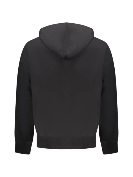 Hanorac cu glugă Calvin Klein cu autograf negru