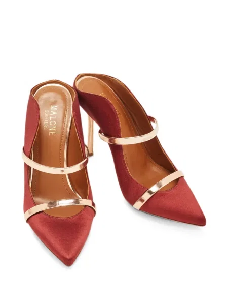 Papuci tip mules Malone Souliers cu bretele roșu