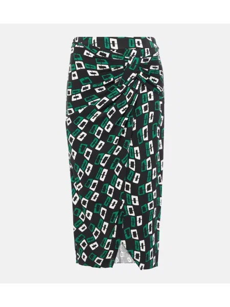 Spódnica midi Diane Von Furstenberg z nadrukiem do kolan czarna